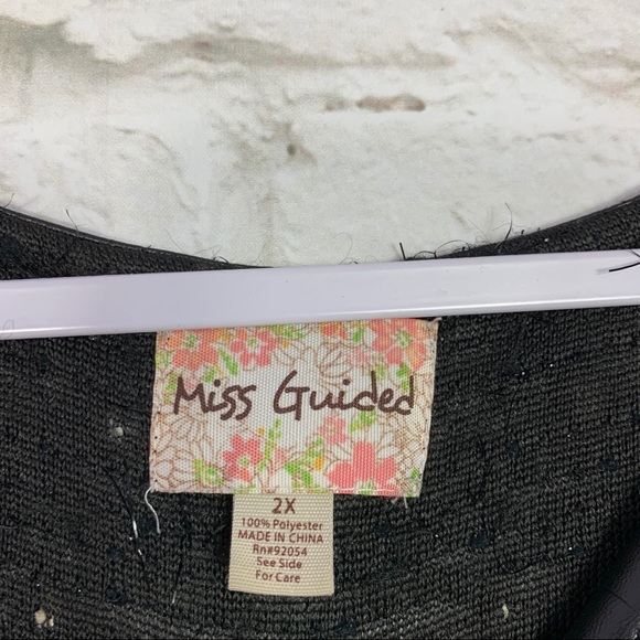 MissGuided Black Fuzzy Comfy Textured Sweater 2X - Picture 5 of 6